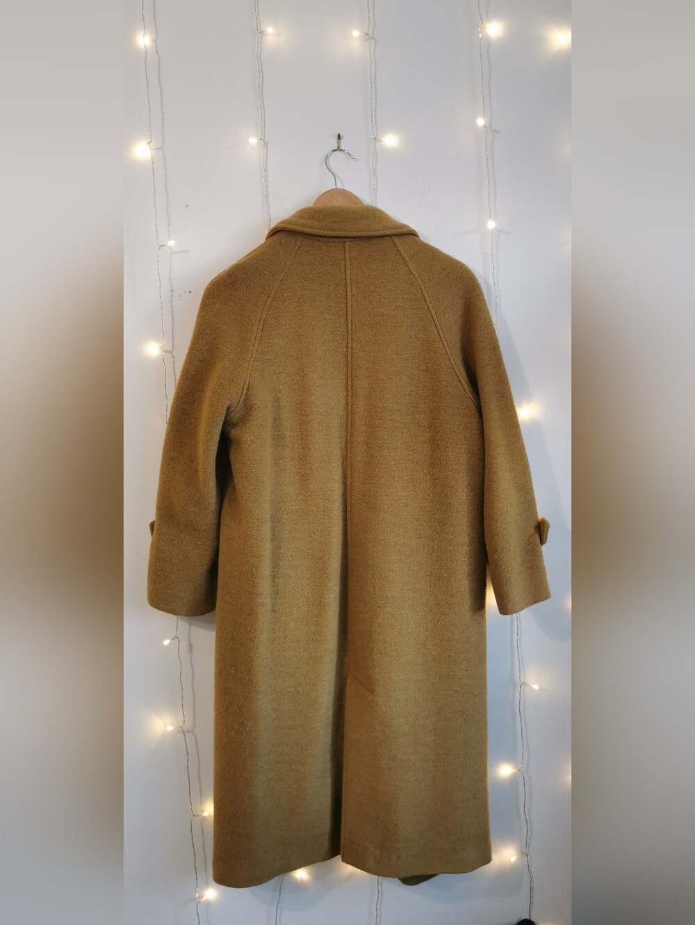 66% Wool Moussy Wool Blend Long Coat Camel 66% Wool Size 1 (160/80A) - Picture 3 of 10